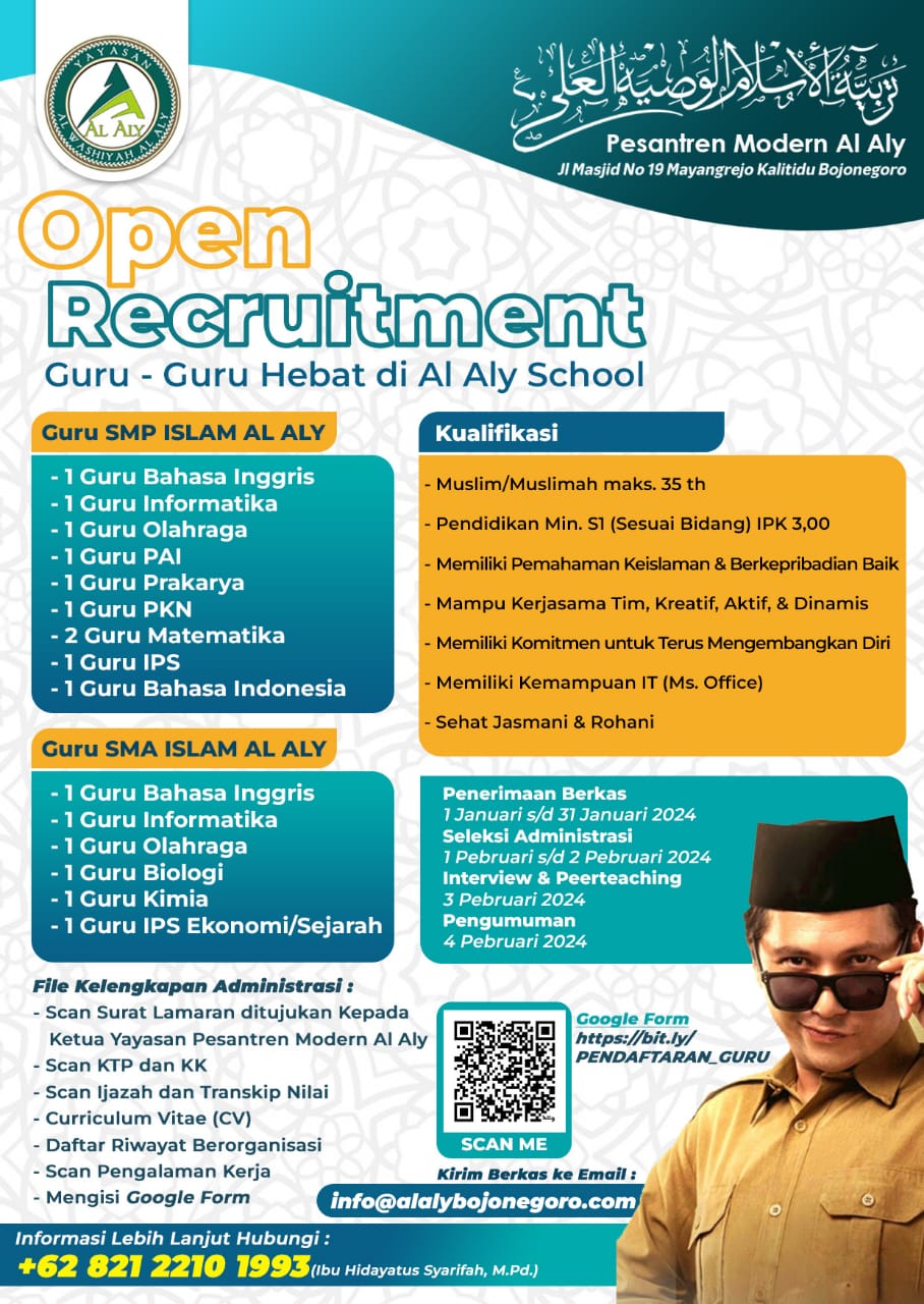 OPEN RECRUITMENT GURU-GURU HEBAR DI AL ALY SCHOOL